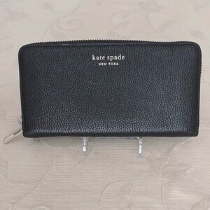 NWOT - Kate Spade Wallet - Black 
& Pink/Beige Large Continental Zip Around